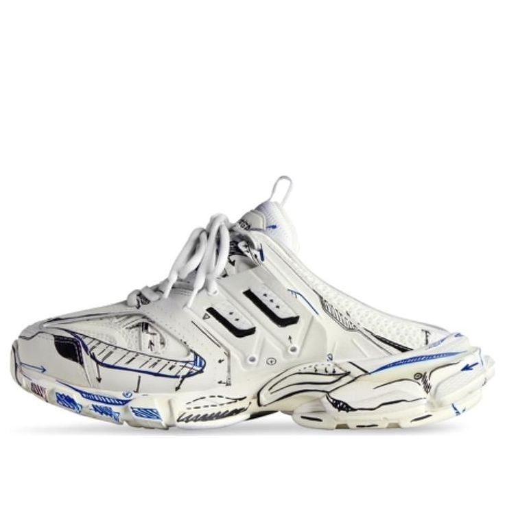 (WMNS) Balenciaga Track 3.0 Mules 'White Graffiti Black' 653813W3SRA9014