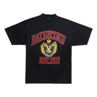 Balenciaga Est. 1917 Crest Logo T-shirt 'Black' 739784TOVK11055