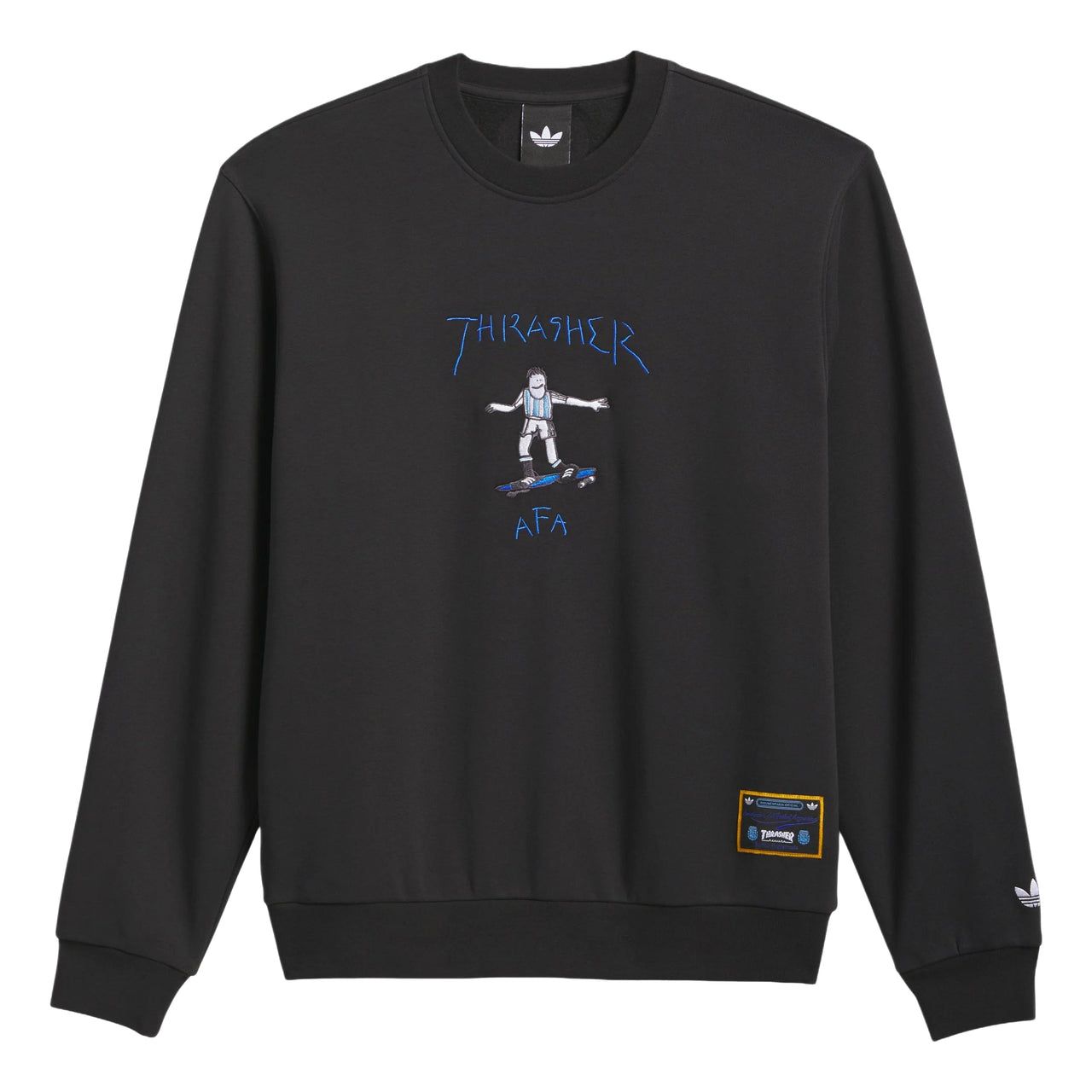 adidas Argentina x Thrasher Crewneck Sweatshirt 'Black' KX4545