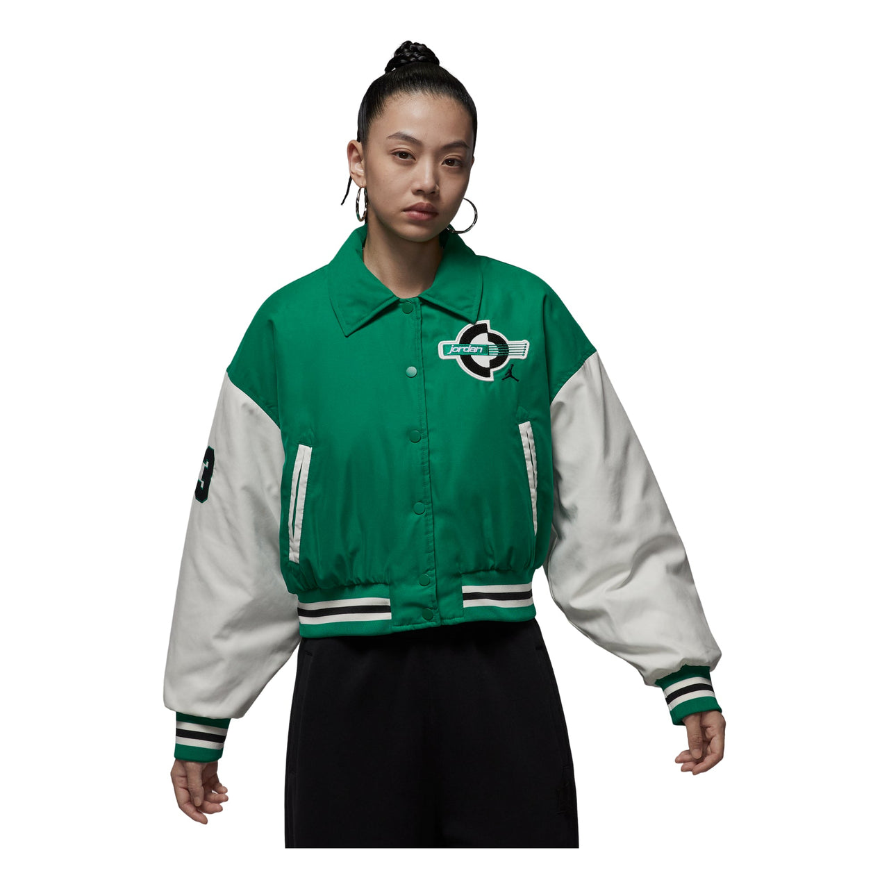 (WMNS) Air Jordan Brooklyn Therma-Fit Varsity Jacket 'Malachite Sail' HV0404-365