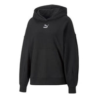 (WMNS) PUMA Classic Oversized Hoodie TR 'Black White' 673576-01