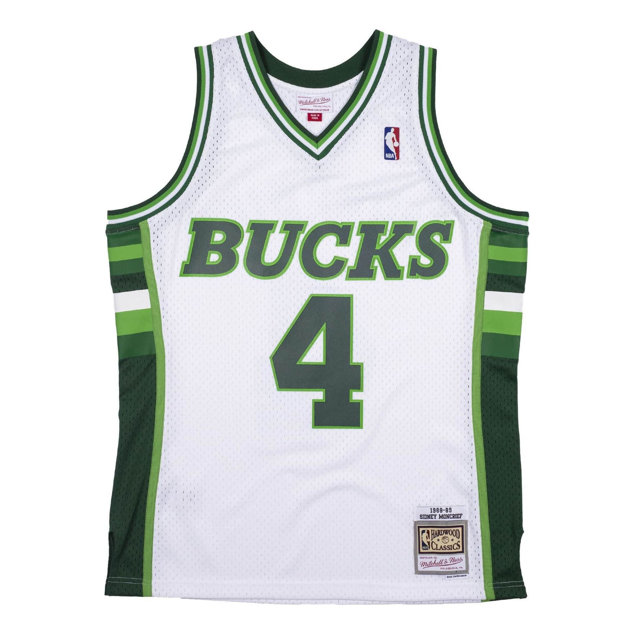 Mitchell & Ness x NBA Milwaukee Bucks 1988-89 Swingman Jersey 'Sidney Moncrief 4' SMJYCP19229-MBUWHIT88SMO