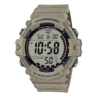 Men's CASIO Khaki Waterproof Quartz Resin Strap Date Display Watch Mens Digital AE-1500WH-5AVCF