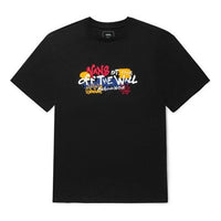 Vans Graffiti Alphabet Cartoon Printing Sports Loose Short Sleeve Couple Style Black VN0A5F3JBLK