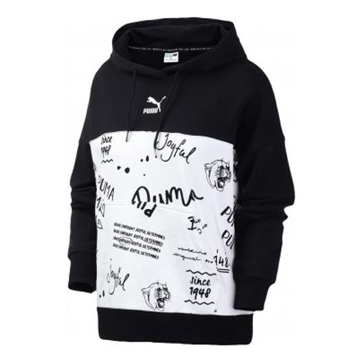 (WMNS) PUMA Classics Aop Logo Printing Drawstring Black 595910-52