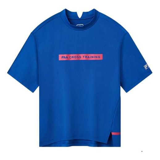 (WMNS) FILA Alphabet Logo Printing Short Sleeve Blue F11W934103F-DB