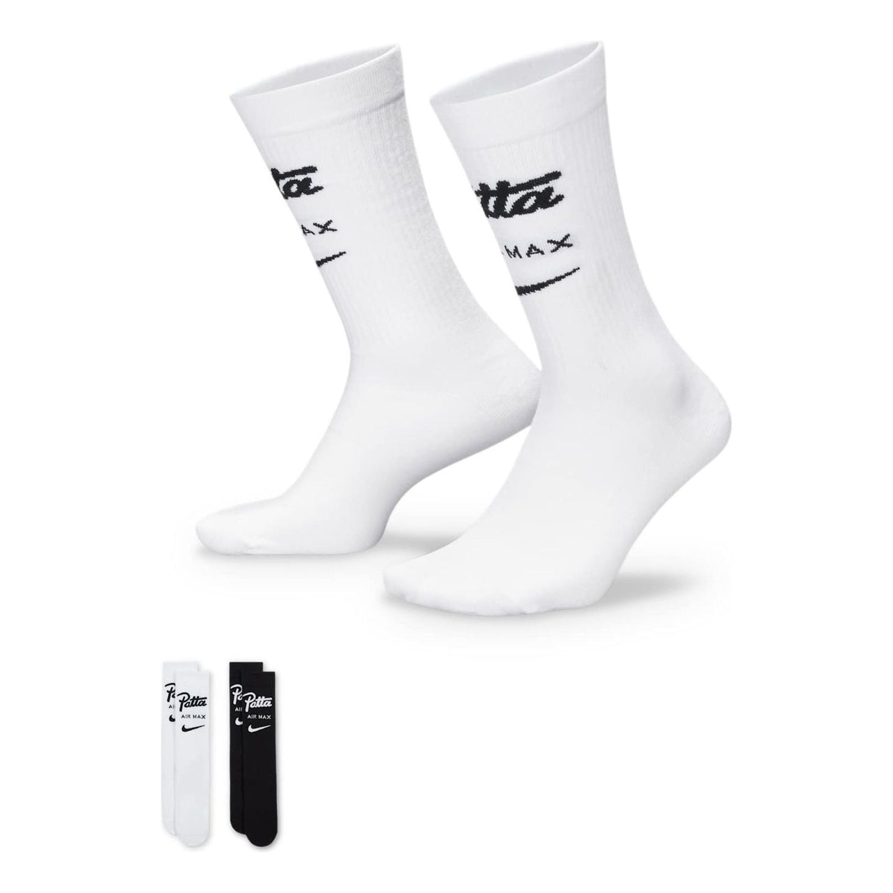Nike x Patta Everyday Essentials Crew Socks 'White Black' (2 pairs) HM8339-900