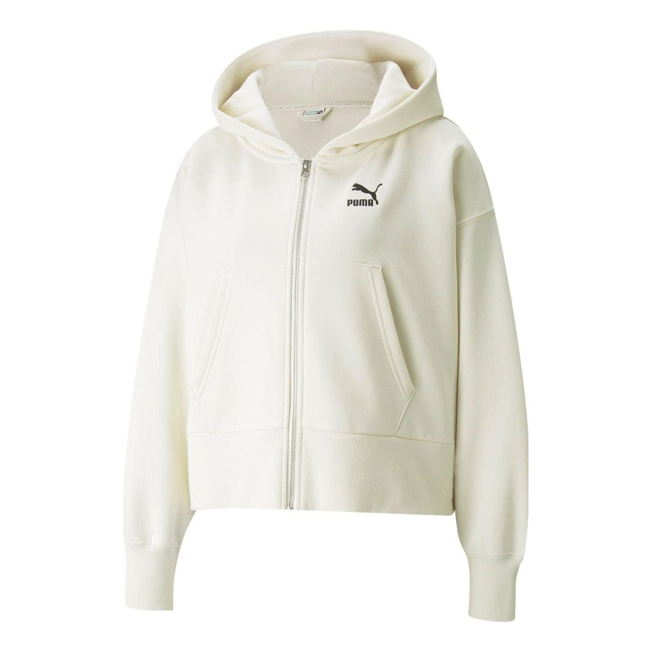 (WMNS) PUMA Classics Oversized Full Zip Hoodie Jacket 'White' 534369-73