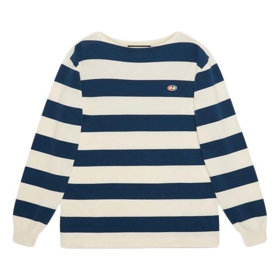 Gucci Striped Cotton Knit Sweater For Men Blue 626048-XKBE5-9222