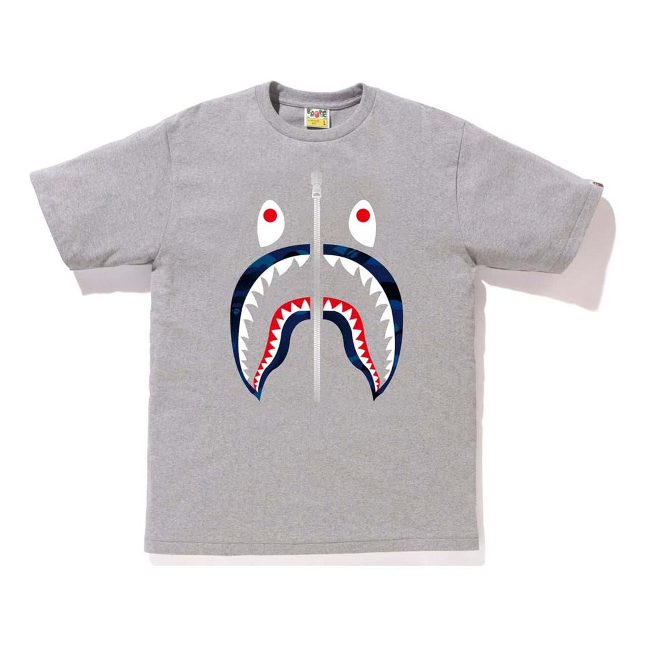 Bape Gradation Camo Shark Tee Gray/Navy BAPE-SS18-054