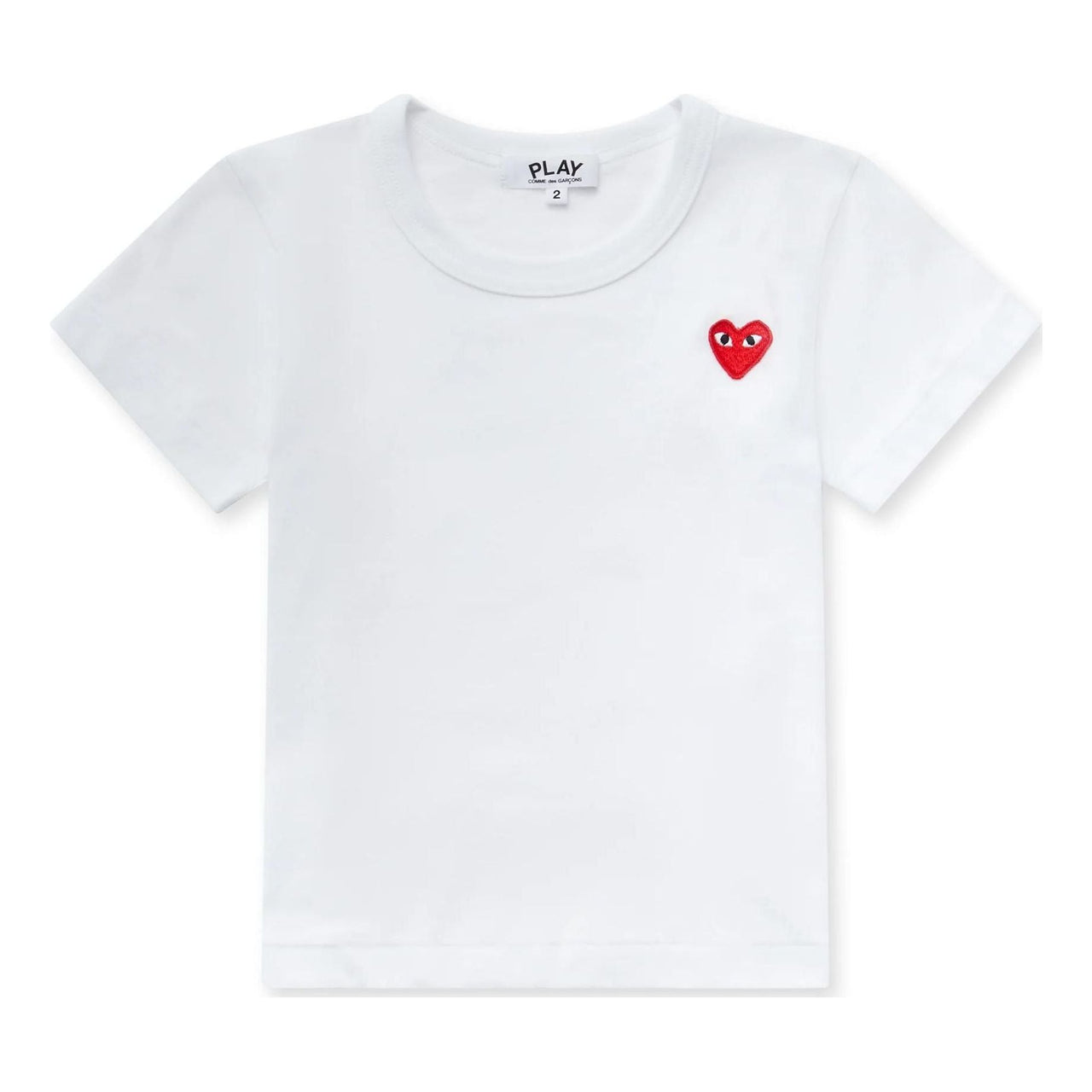 (PS) COMME des GARCONS PLAY Basic T-Shirt Red Emblem 'White' AZ-T501-100-2