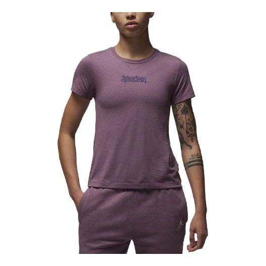 (WMNS) Air Jordan Slim Graphic T-Shirt 'Sky J Mauve/Sky J Purple' FD7241-508