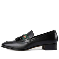 Gucci Interlocking G Tassel Leather Loafers 'Black' 624720-1W610-1066
