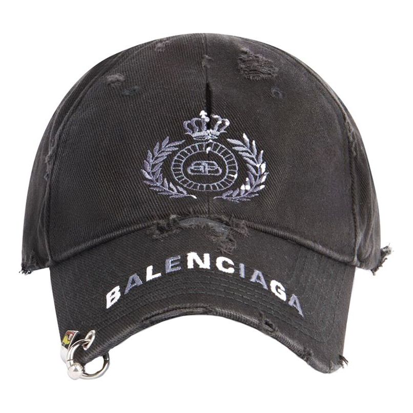 Balenciaga BB Destroyed Piercing Cap 'Black' 661887410B21077