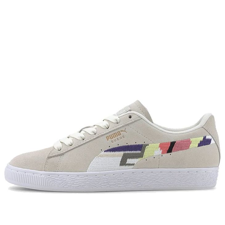 (WMNS) PUMA Suede World Hood 'Geometric Print - Vaporous Gray' 371682-01