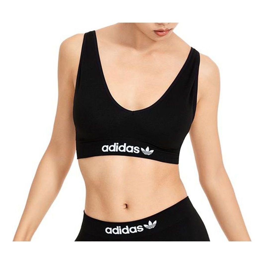 (WMNS) adidas Modern Flex Cotton Scoop Lower Back Bralette 'Black' 4A4H03-000