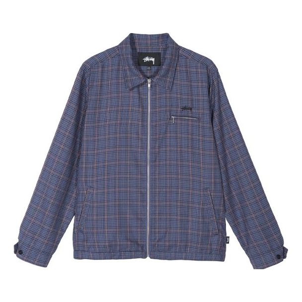 Men's Stussy Mini Plaid Jacket Purple 115518