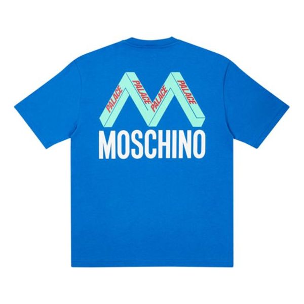 PALACE Moschino Crossover Back Large Alphabet logo Short Sleeve Unisex Blue ZCA070313181290