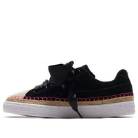 (WMNS) PUMA Suede Heart Sneakerdrille Ribbon Black/Pink 369237-01
