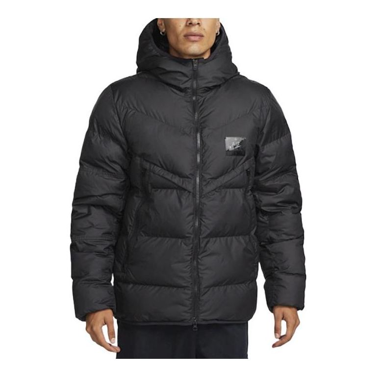 Nike Solid Color Zipper Hooded Jacket Men's Black DX2039-010