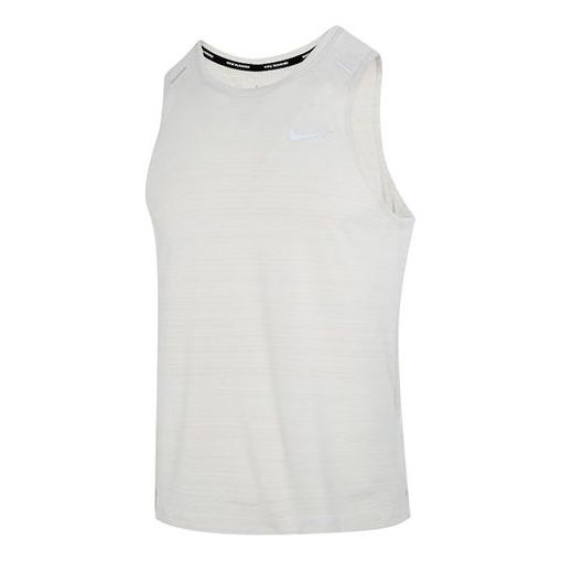 Nike Dri-fit Casual Sports Quick Dry Running Breathable Solid Color Sleeveless Vest Creamy White CU5983-072