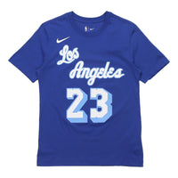 Nike Classic Edition Los Angeles Lakers LeBron James No. 23 Basketball Round Neck Short Sleeve Blue CT9915-495