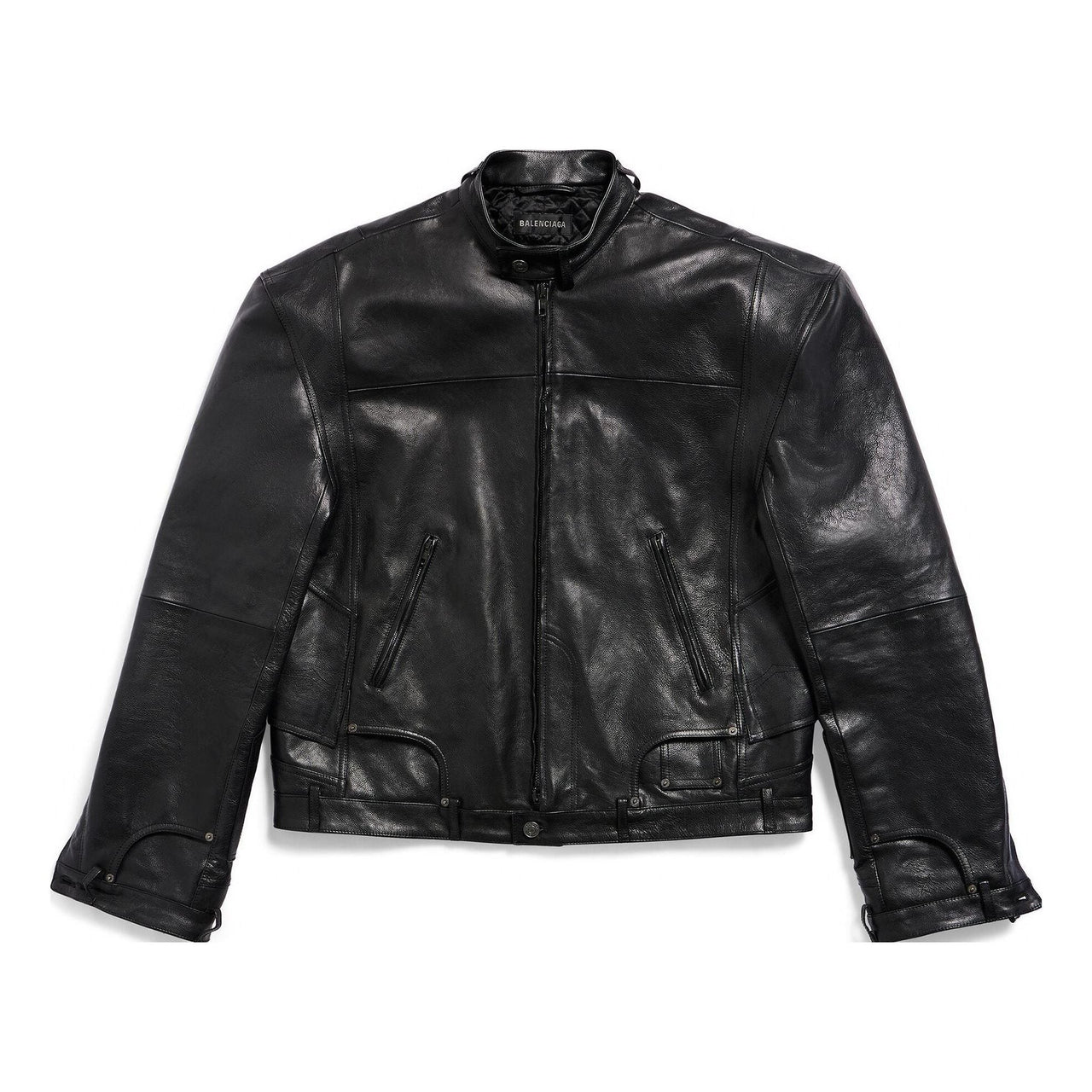 Balenciaga FW23 Deconstructed Zip Up Jacket 'Black Soft Buffalo Skin' 768749TMS031000