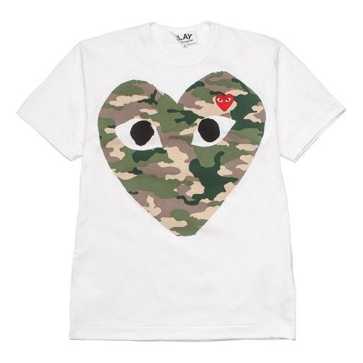 COMME des GARCONS PLAY Camouflage Printing Short Sleeve White AZ-T242-051