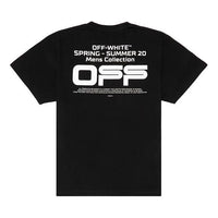 Off-White Wavy Line White T-Shirt Printing Short Sleeve Loose Fit Black OMAA038R201850041001