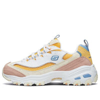 (WMNS) Skechers D'Lites 1.0 low running Shoes GS White/Yellow 13146-WYL