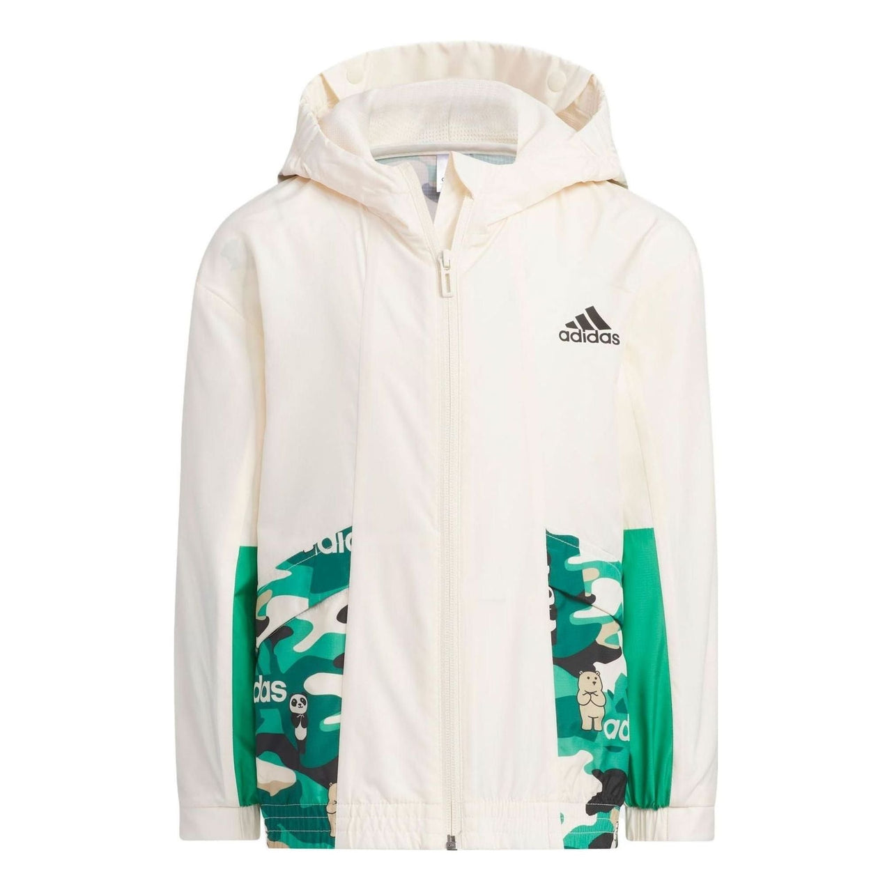 (PS) adidas Lightweight Woven Jacket Asia Sizing 'White Green' IN7717