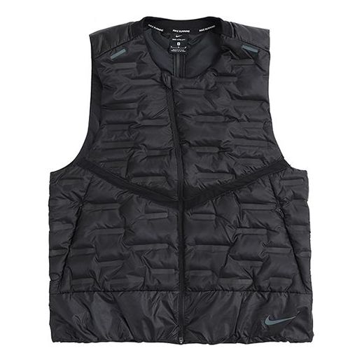 سترة Nike Aeroloft Stay Warm Woven Running العاكسة للضوء باللون الأسود CU7798-010