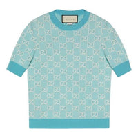 (WMNS) Gucci GG Cotton Wool Piquet Top 'Light Blue' 629456-XKBHQ-4692