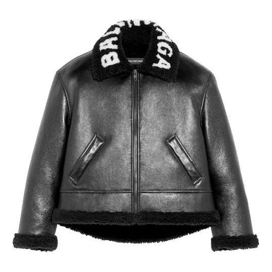 Balenciaga Cocoon Leather Aviator Jacket 'Black' 646456TKS311069
