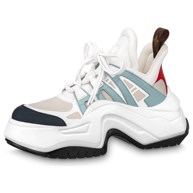 (WMNS) حذاء رياضي Archlight 2.0 Platform من LOUIS VUITTON باللونين الأبيض والبيج والأزرق 1ABIHW