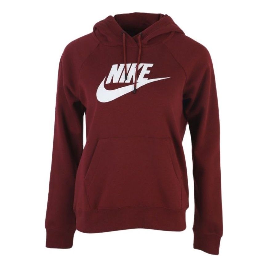 (WMNS) Nike Sportswear Logo Printing Hoodie 'Deep-Wine Red' BV4127-638