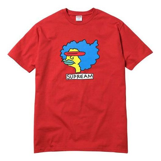 Supreme FW17 Gonz Tee Red Sausage Mouth Cartoon Short Sleeve Unisex SS18-0276