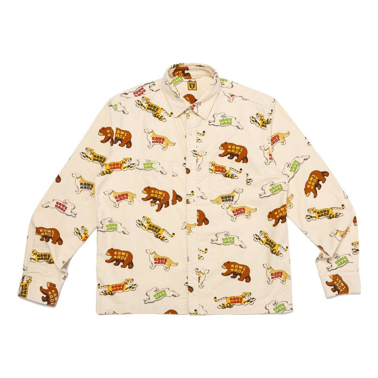 HUMAN MADE x KAWS Animal Patterned Shirt 'White' XX26SH001