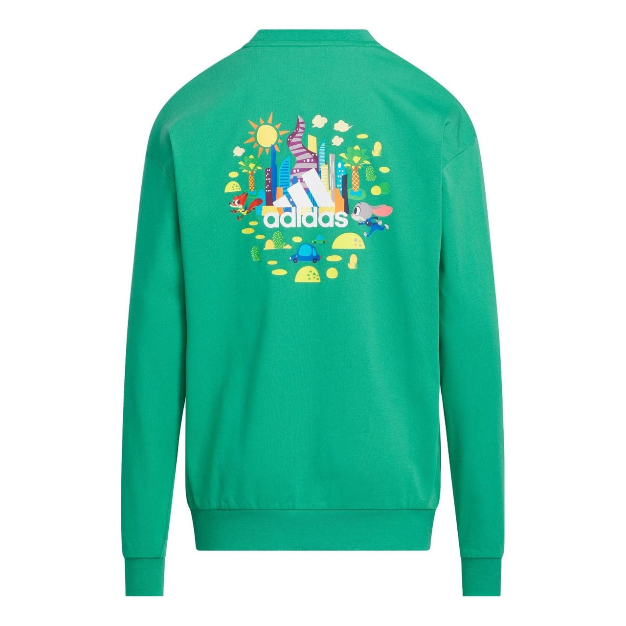 (GS) adidas x Disney Zootopia Long Sleeve T-Shirt 'Green White' IK6066