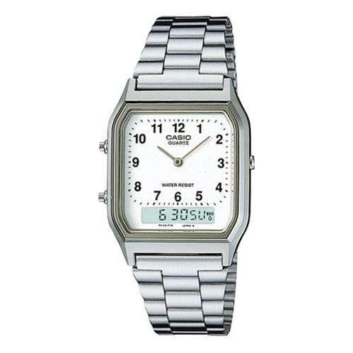 CASIO Male YOUTH Japan / South Korea Fashion Mens White Analog/Digital Combo AQ-230A-7B