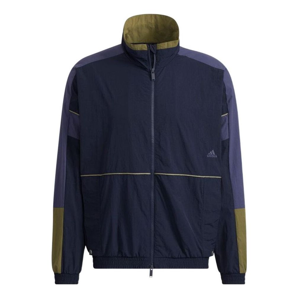 adidas Contrast Color Stitching Long Sleeves Sports Jacket Men's Legend Dark HD0071
