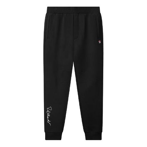 FILA Embroidered Knit Bundle Feet Sports Pants Black F11M118603F-BK