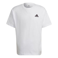 adidas Logo Solid Color Round Neck Loose Short Sleeve Couple Style White HE4388