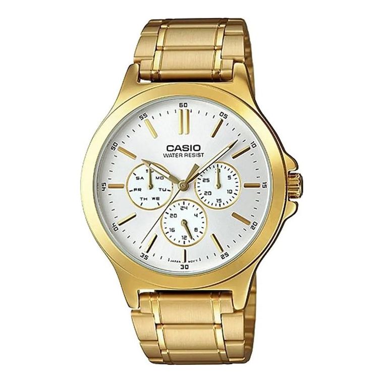 CASIO Quartz Waterproof GoldWhite Dial Mens GoldWhite Analog MTP-V300G-7A
