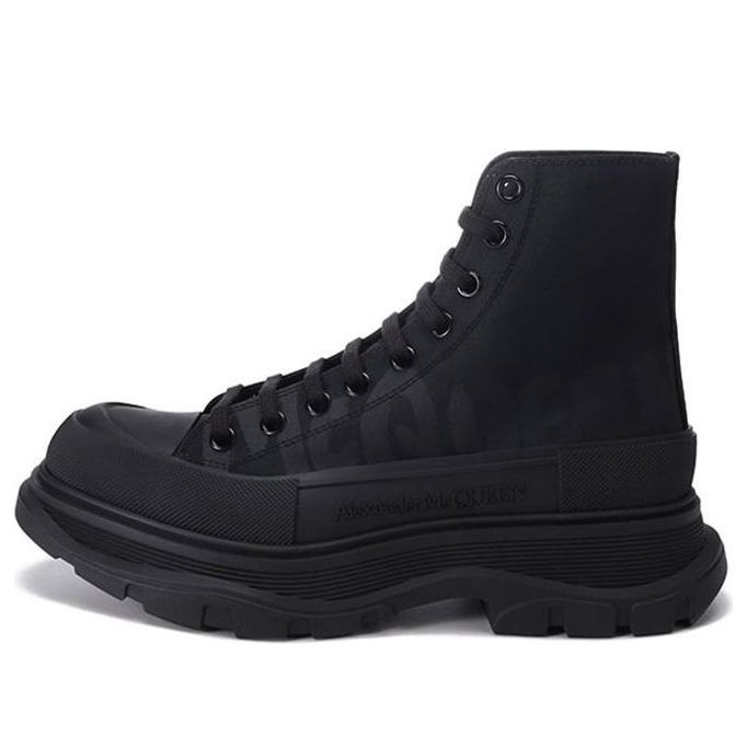 Alexander McQueen Tread Slick Logo Printed Sneakers 'Black' 682420W4RQ21070