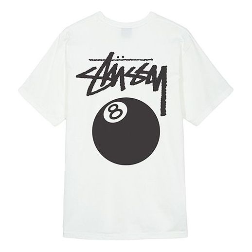 Stussy 8 Ball Tee Washed Short Sleeve Unisex White 1904394-WHITE