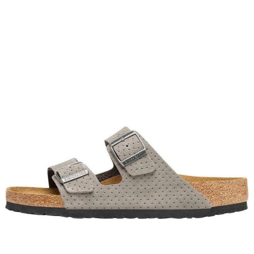 Birkenstock Arizona Suede Embossed Dotted Sandals 'Stone Coin' 1026988