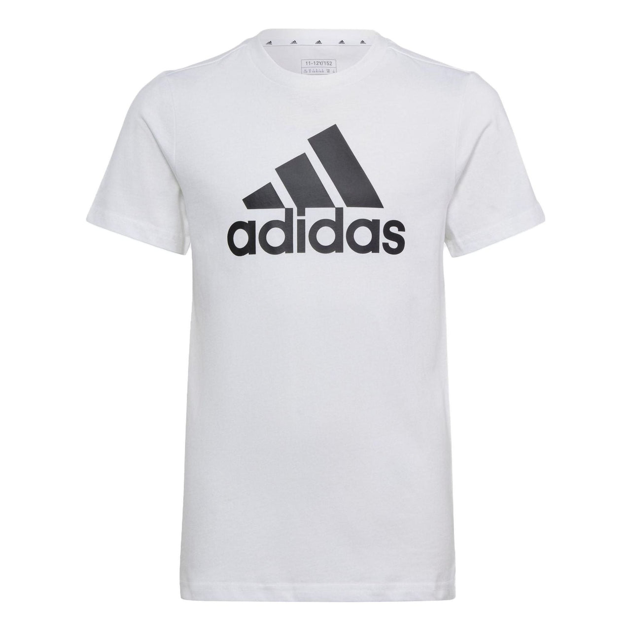 (GS) adidas Essentials Big Logo Cotton Slim T-Shirt Asia Sizing 'White Black' IC9961
