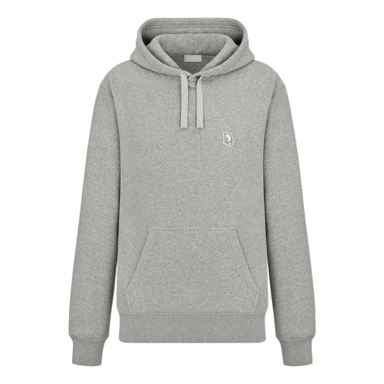 Men's DIOR SS22 Solid Color Logo Embroidered Pullover Gray 213J640A0741-C830