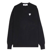 COMME des GARCONS PLAY V-Neck Pullover White Emblem 'Black' AZ-N060-051-1